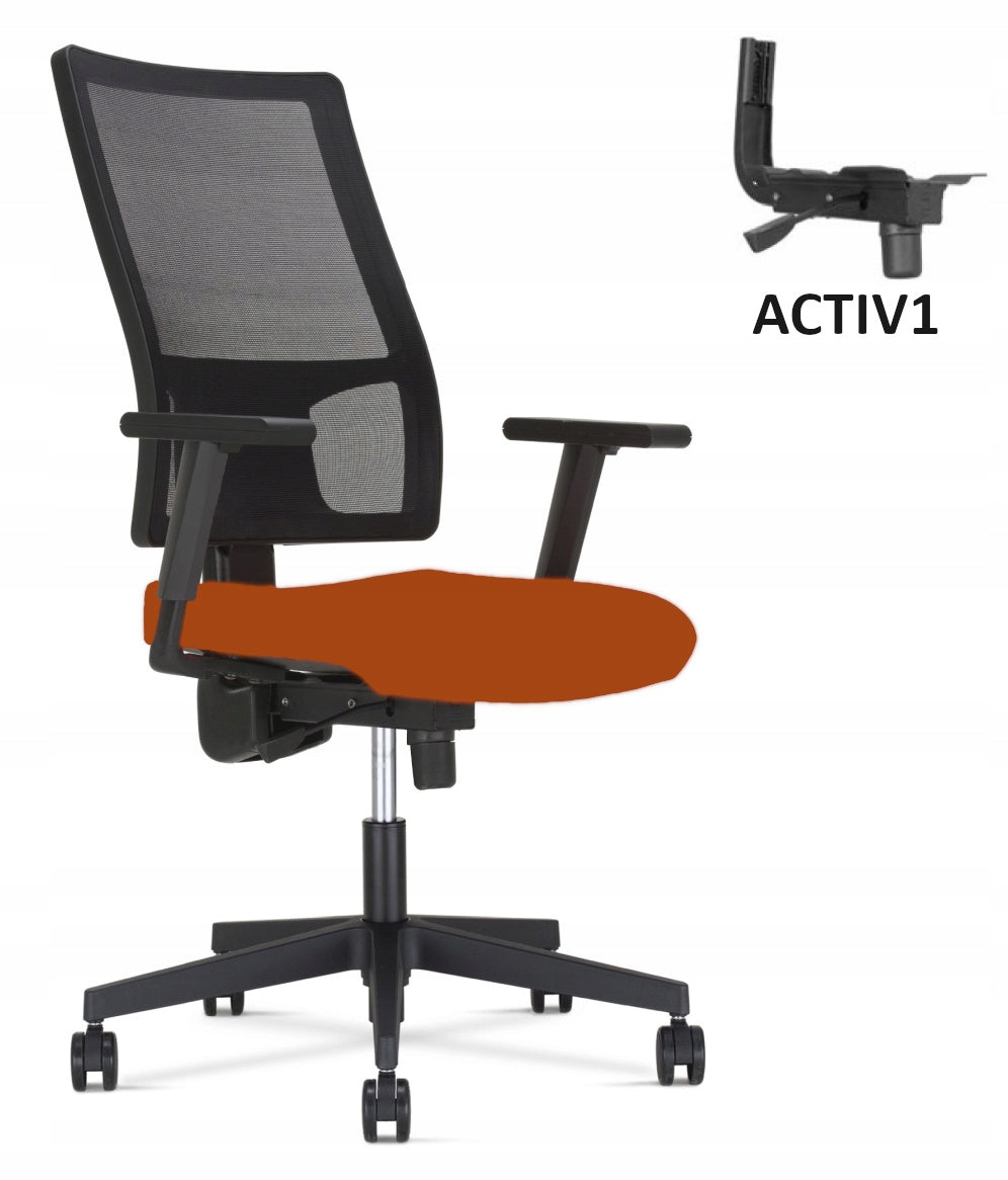 Ergonomic office swivel chair TAKTIK MESH R19T ACTIV1 mustard
