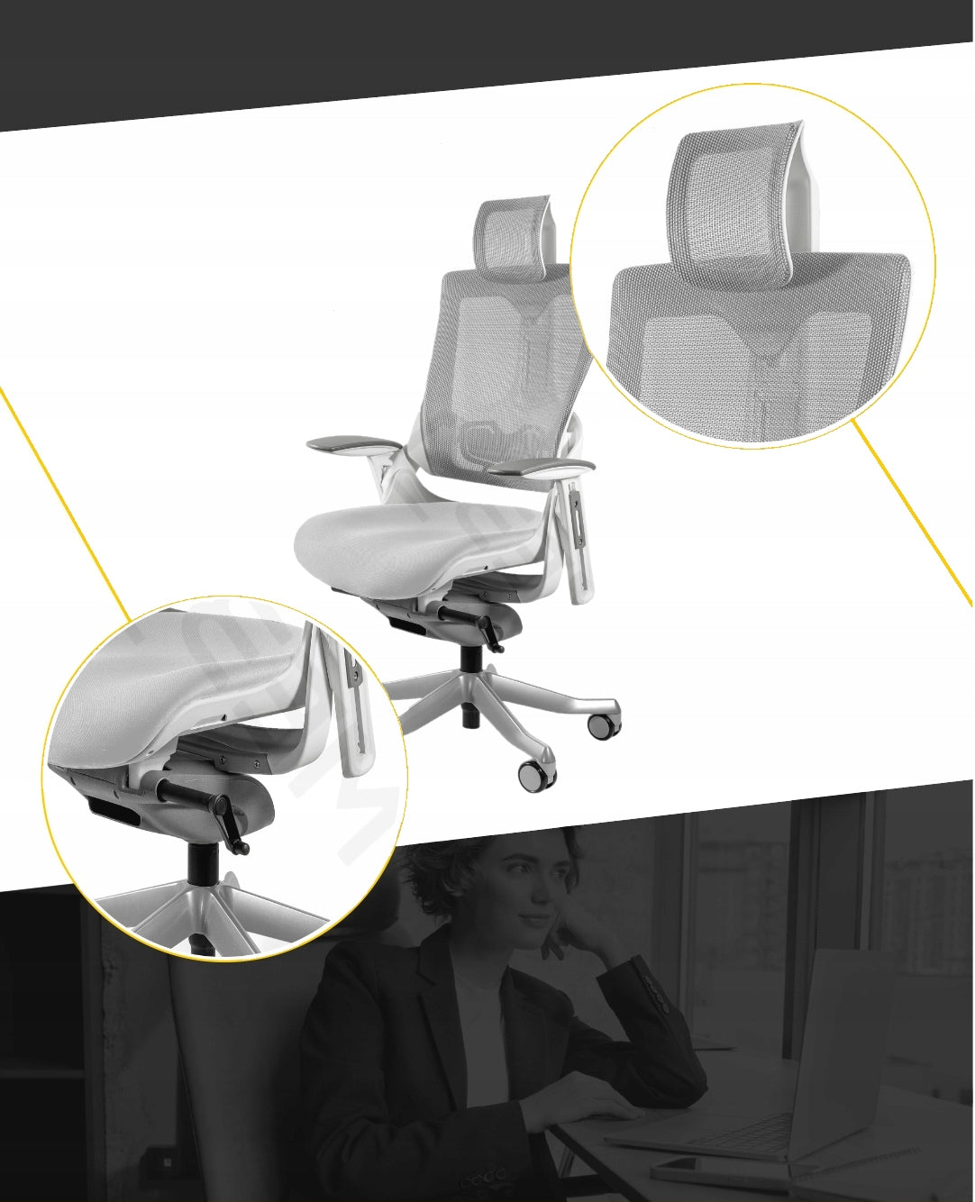 Ergonomic office swivel chair WAU 2 white EAN (GTIN) 5908242411958
