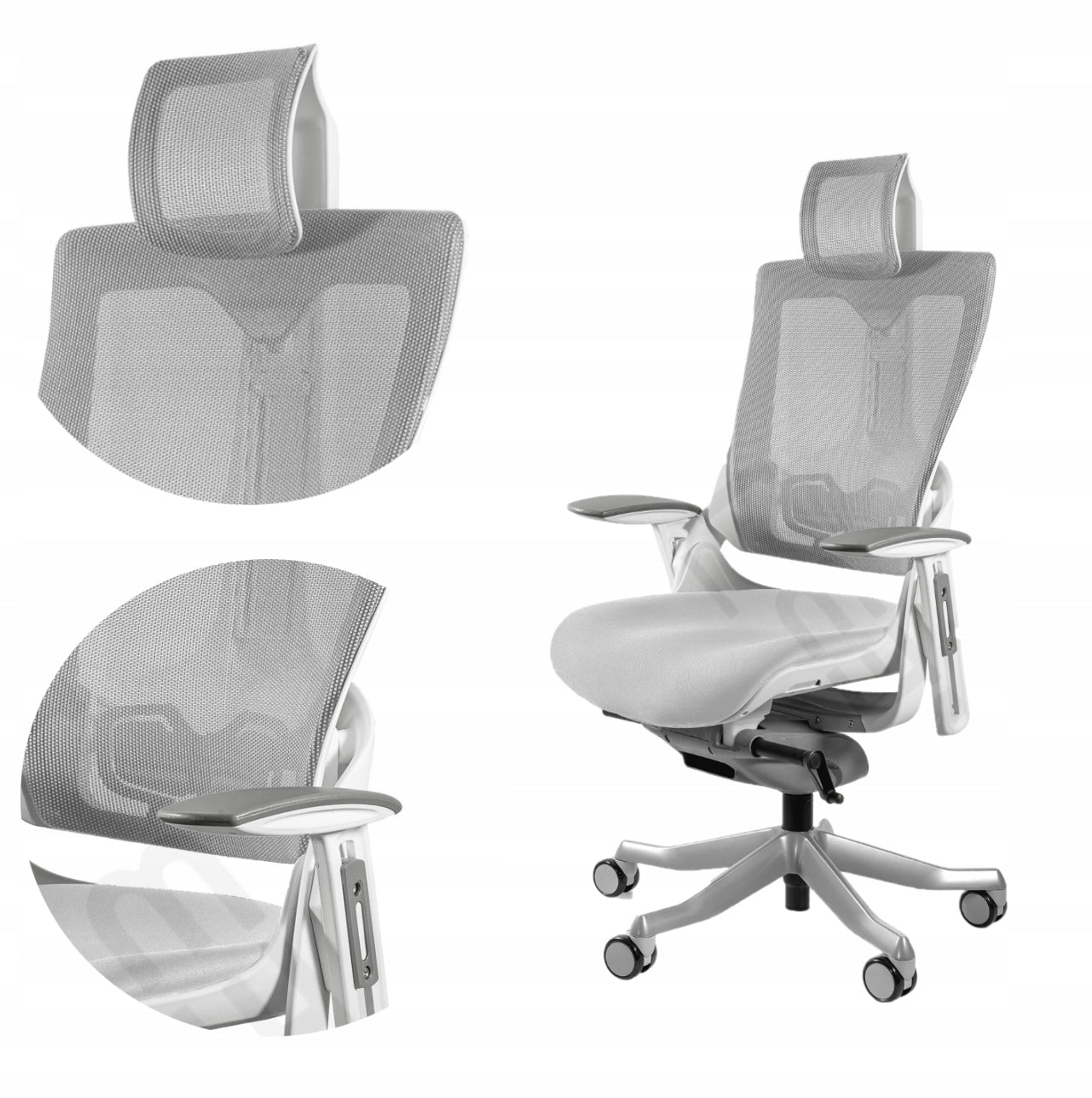 Ergonomic office swivel chair WAU 2 white