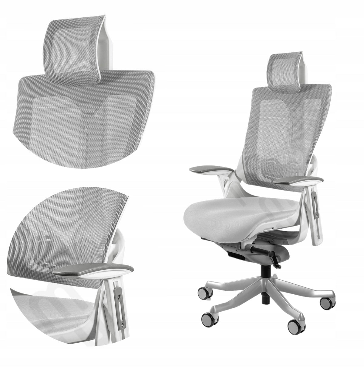 Ergonomic office swivel chair WAU 2 white