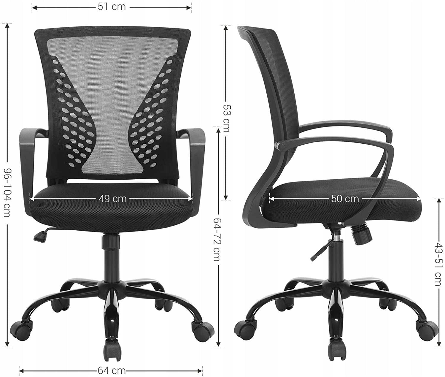 Ergonomic office swivel chair breathable mesh Songmics swivel Manufacturer code OBN22BK