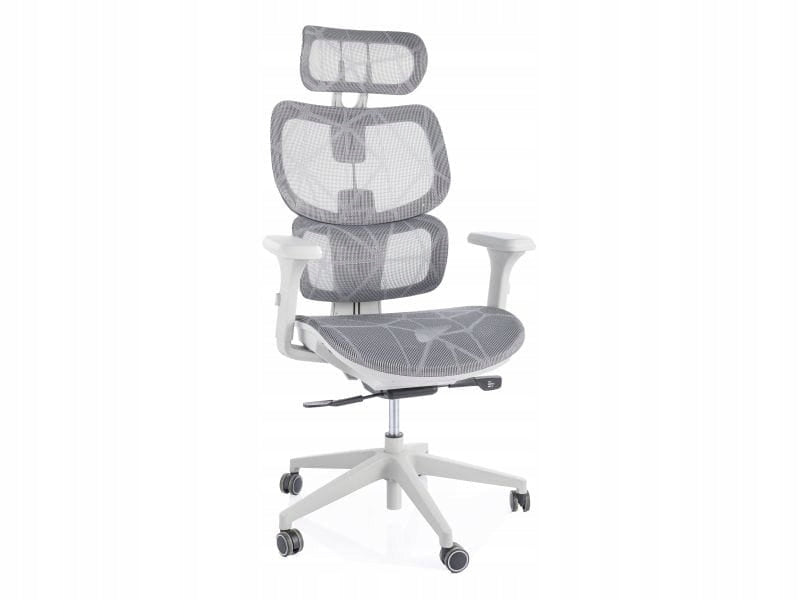 Ergonomic office swivel chair with headrest armrests DEVON grey