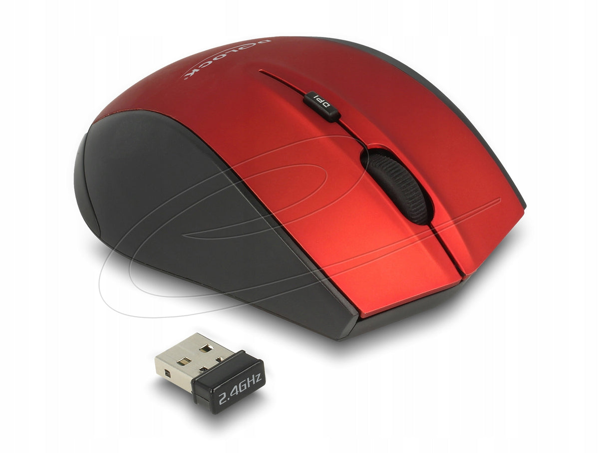 Ergonomic optical mouse 5-button wireless 2,4 GHz Delock 12493 Packaging status original