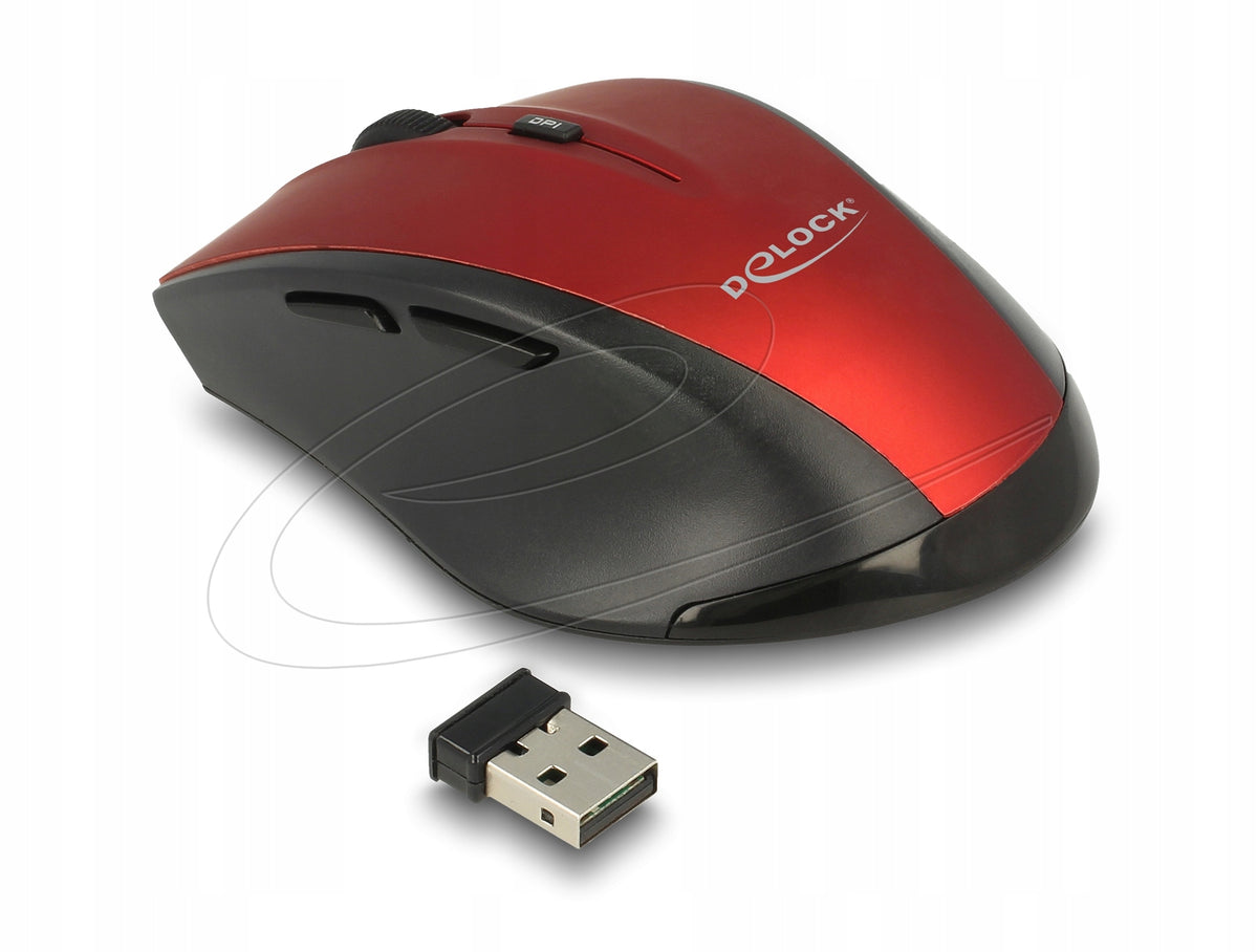 Ergonomic optical mouse 5-button wireless 2,4 GHz Delock 12493