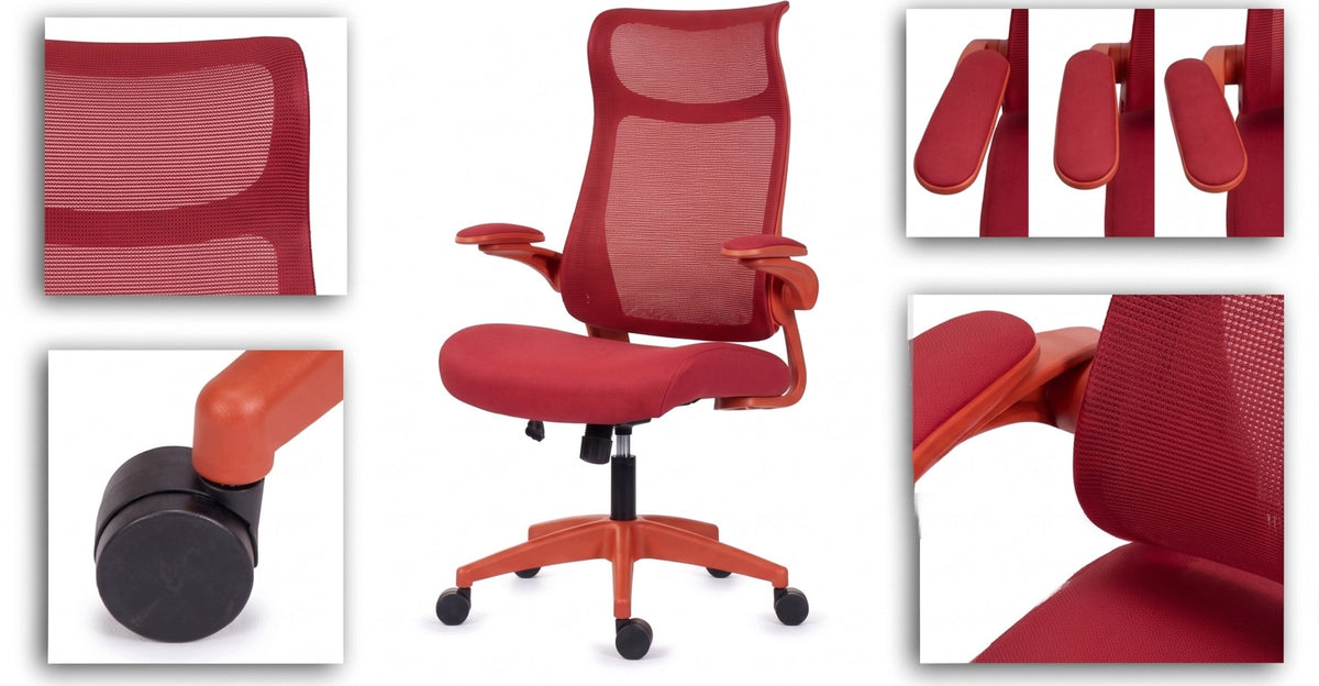 Ergonomic red office chair FHX001 adjustable health and safety armrests Packaging status original