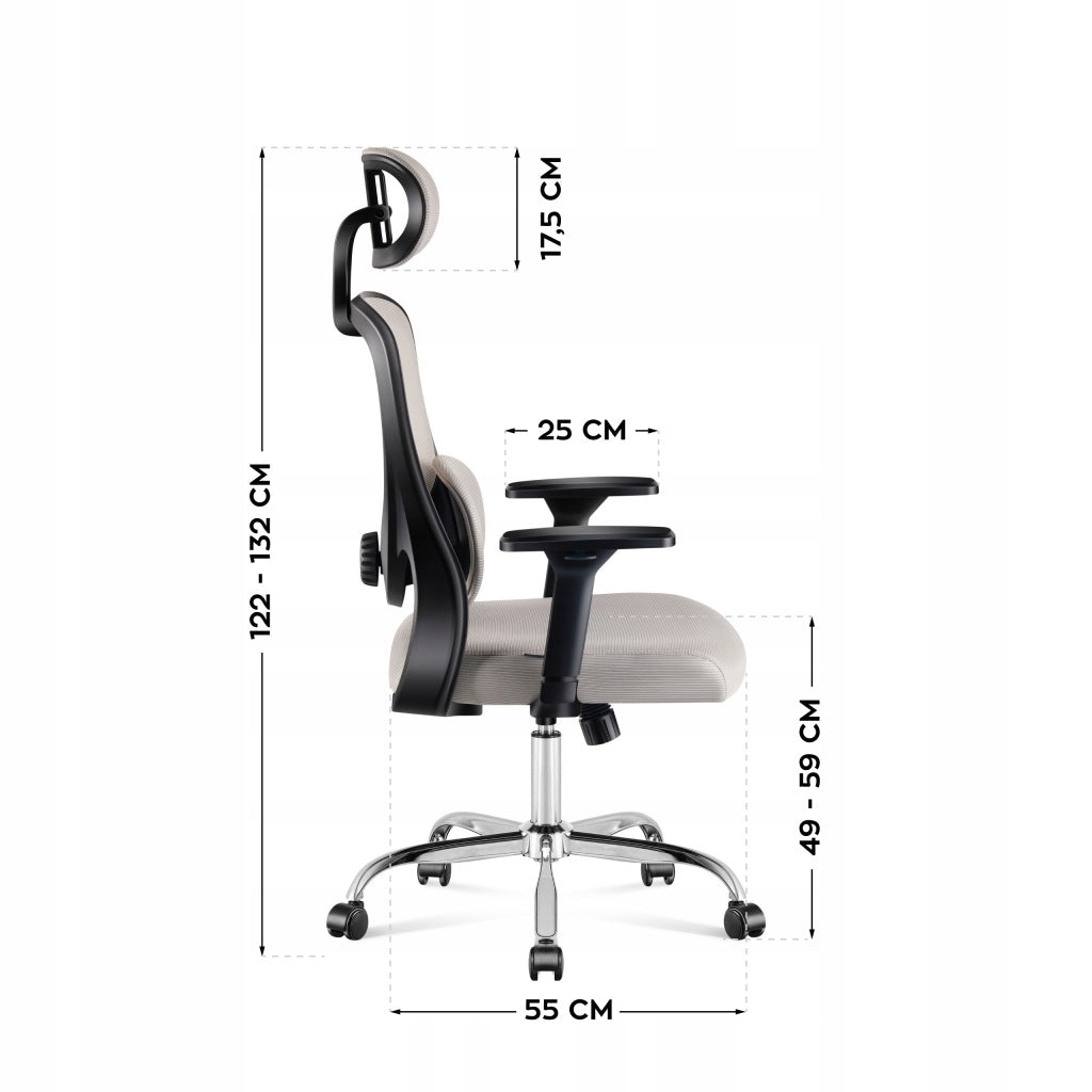 Ergonomic swivel chair Mark Adler 3.2 grey Furniture depth 55 cm