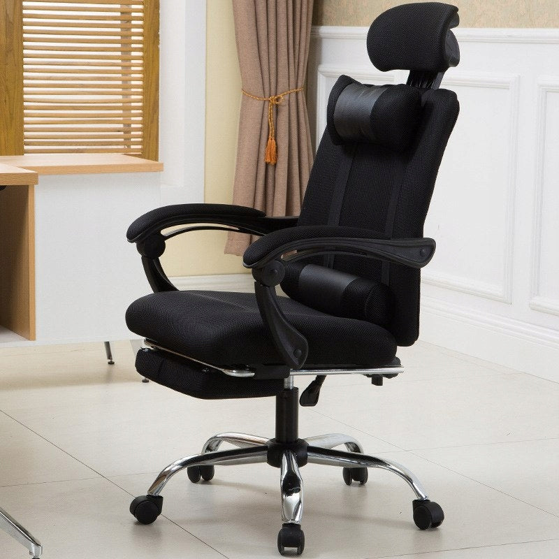 Ergonomic swivel chair with footrest and headrest, ventilation - black Packaging status original