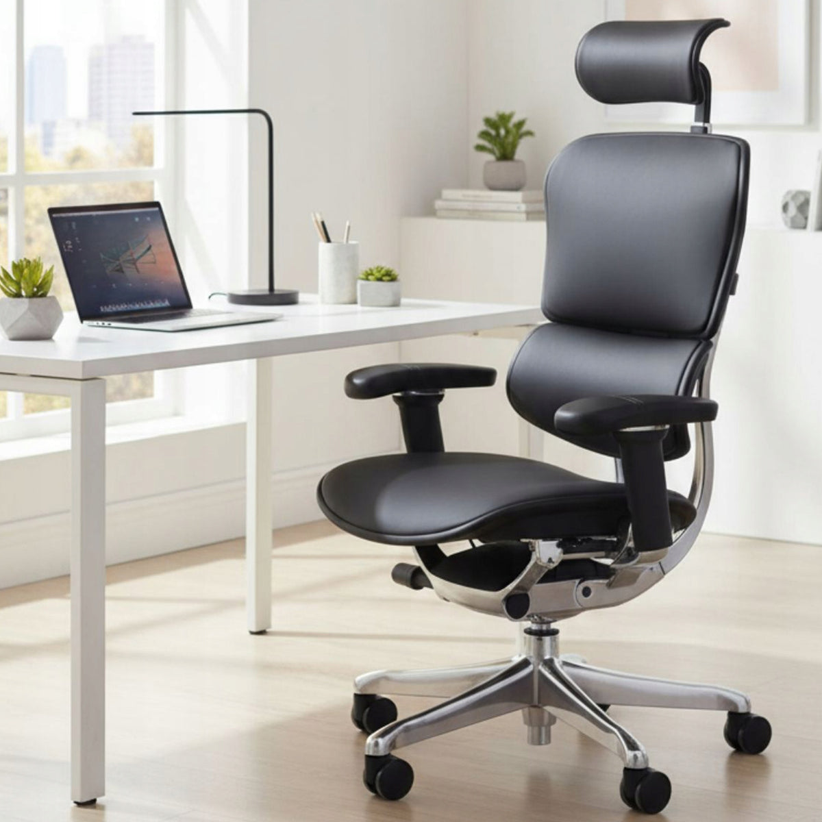 Ergonomic swivel office chair Ergohuman 2 Elite Genuine leather Black
