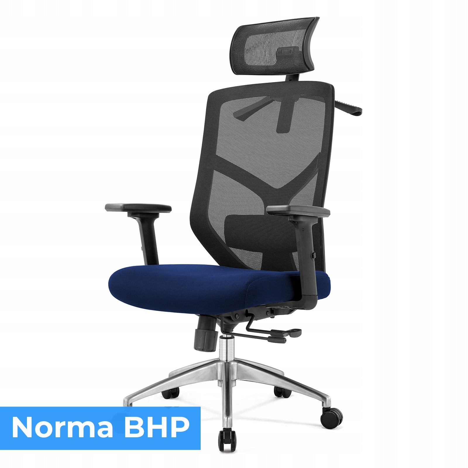 Ergonomic swivel office chair with headrest BHP Lina Drak Blue Manufacturer code Fotel biurowy Lina Dark Blue