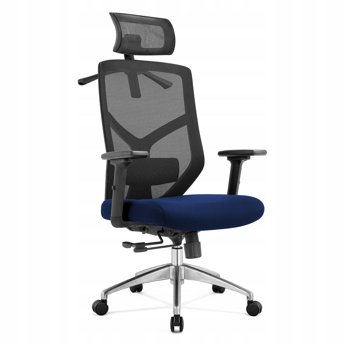 Ergonomic swivel office chair with headrest BHP Lina Drak Blue