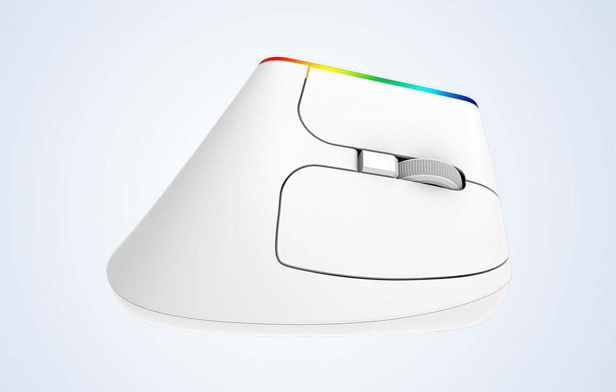 Ergonomic vertical wireless mouse RGB 1600DPI Color white