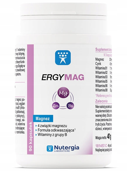 ErgyMag Nutergia 90caps 4 magnesium compounds and deacidifying formula Manufacturer code 3664524000129