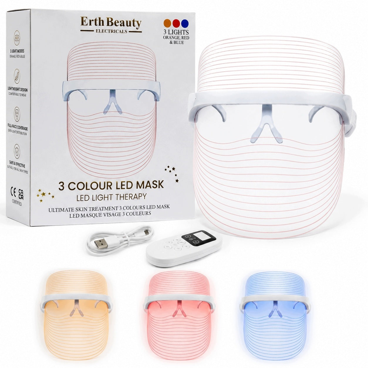 Erth Beauty LED Face Device Light Therapy Rejuvenation