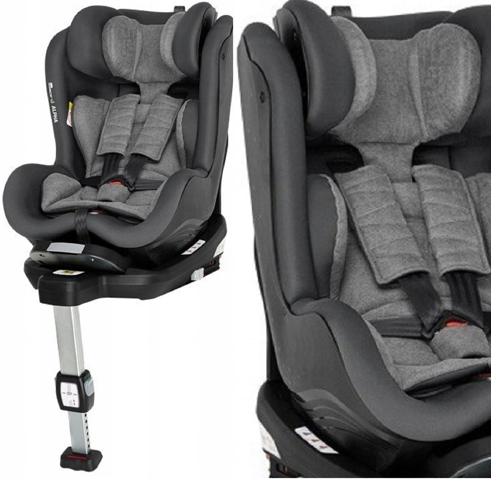 Espiro Seat 0-18 kg with base isofix rear & front reclining position Alpha Grey