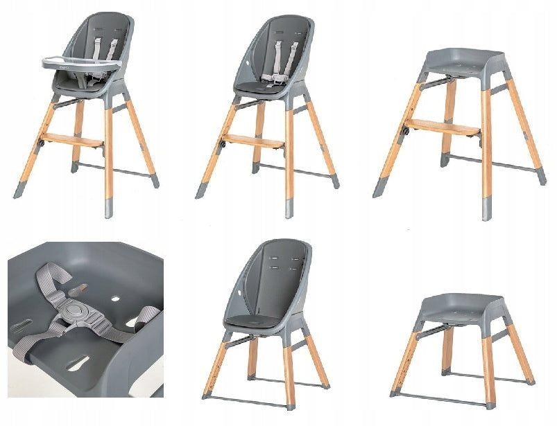 Espiro Sense 4in1 Highchair Color white shades of gray and silver