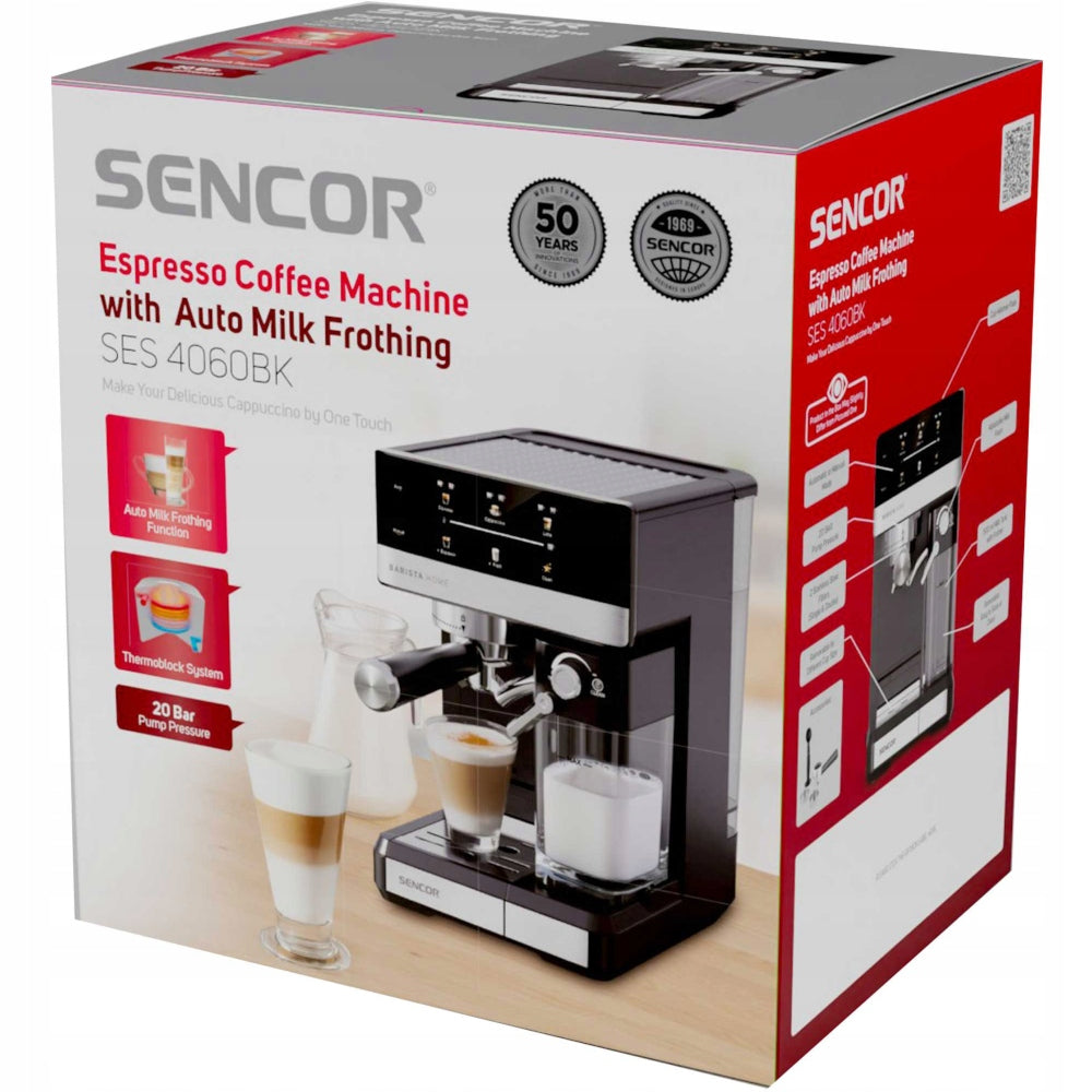 Espresso coffee maker with automatic milk frothing SENCOR SES4060BK Brand Sencor