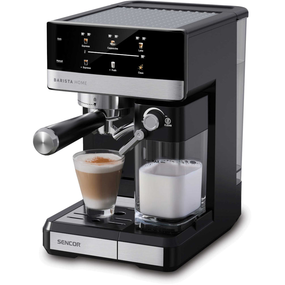 Espresso coffee maker with automatic milk frothing SENCOR SES4060BK