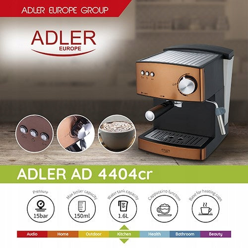 Espresso machine Adler AD 4404cr (850W; colour m Brand ADLER
