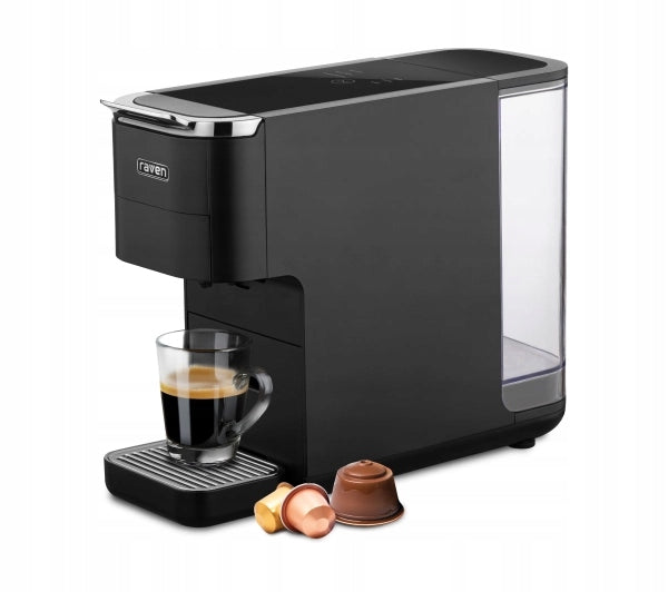 Espresso machine Capsule Raven EEK001C Black 3 Coffee Adapters Packaging status original