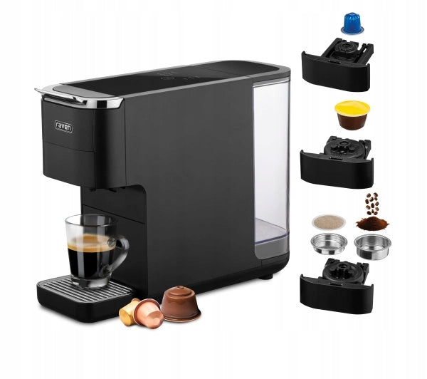 Espresso machine Capsule Raven EEK001C Black 3 Coffee Adapters