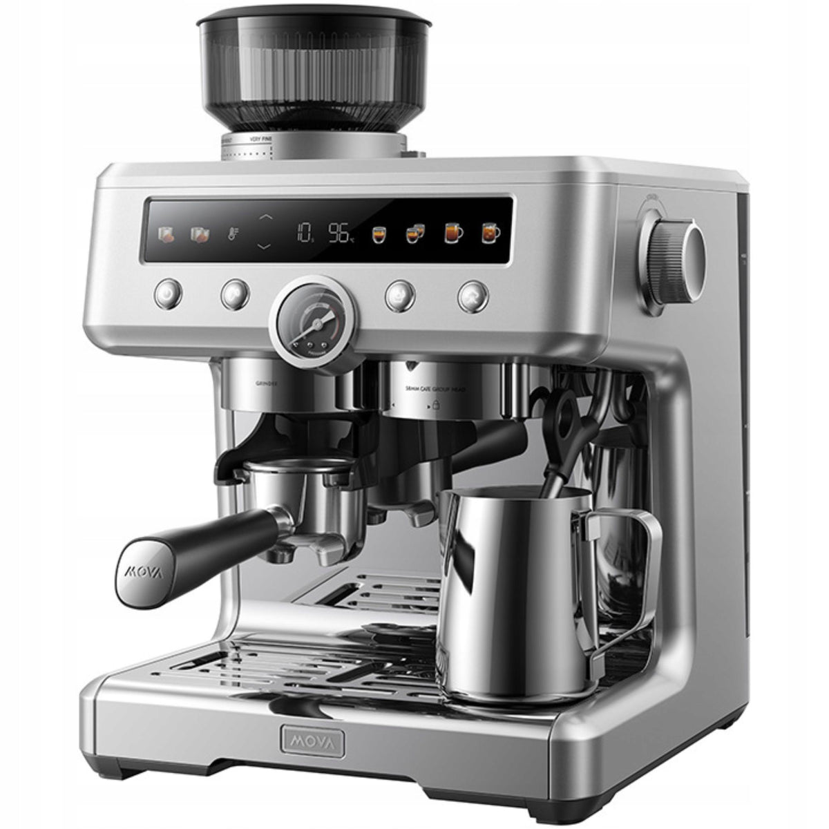 Espresso machine flask Mova S20 Pro Silver 3200W 20 bar Grinder Manufacturer code 010705AA000025