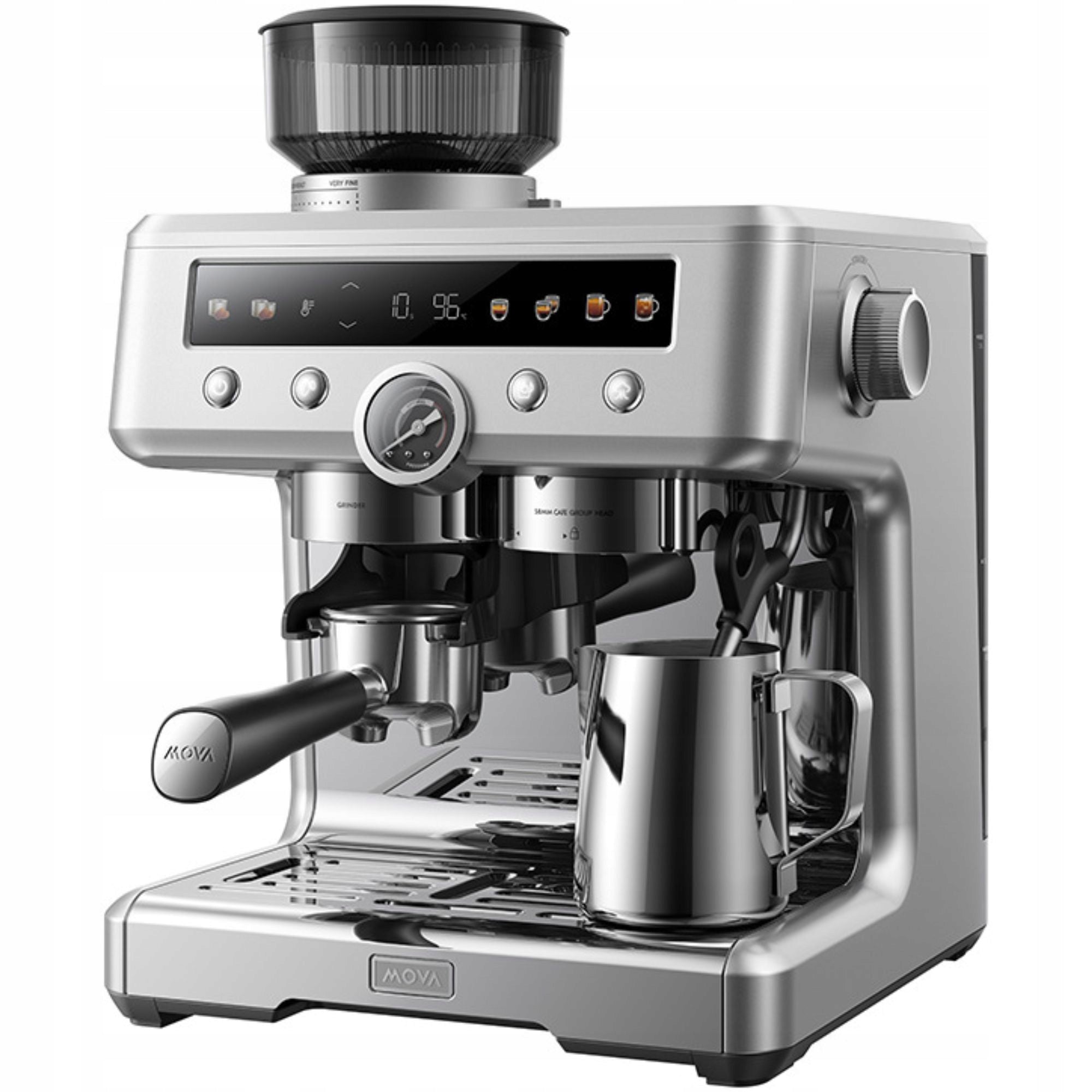 Espresso machine flask Mova S20 Pro Silver 3200W 20 bar Grinder Manufacturer code 010705AA000025