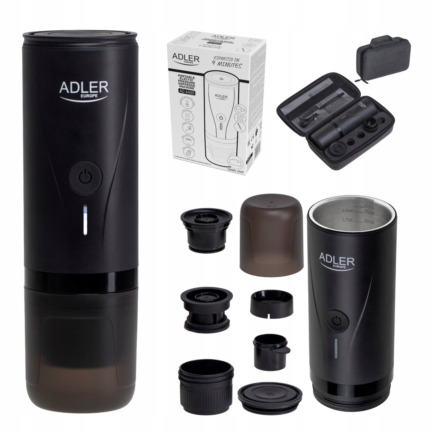 Espresso machine for Coffee 20Bar 90W Portable 80ml Capsule Case Adapter