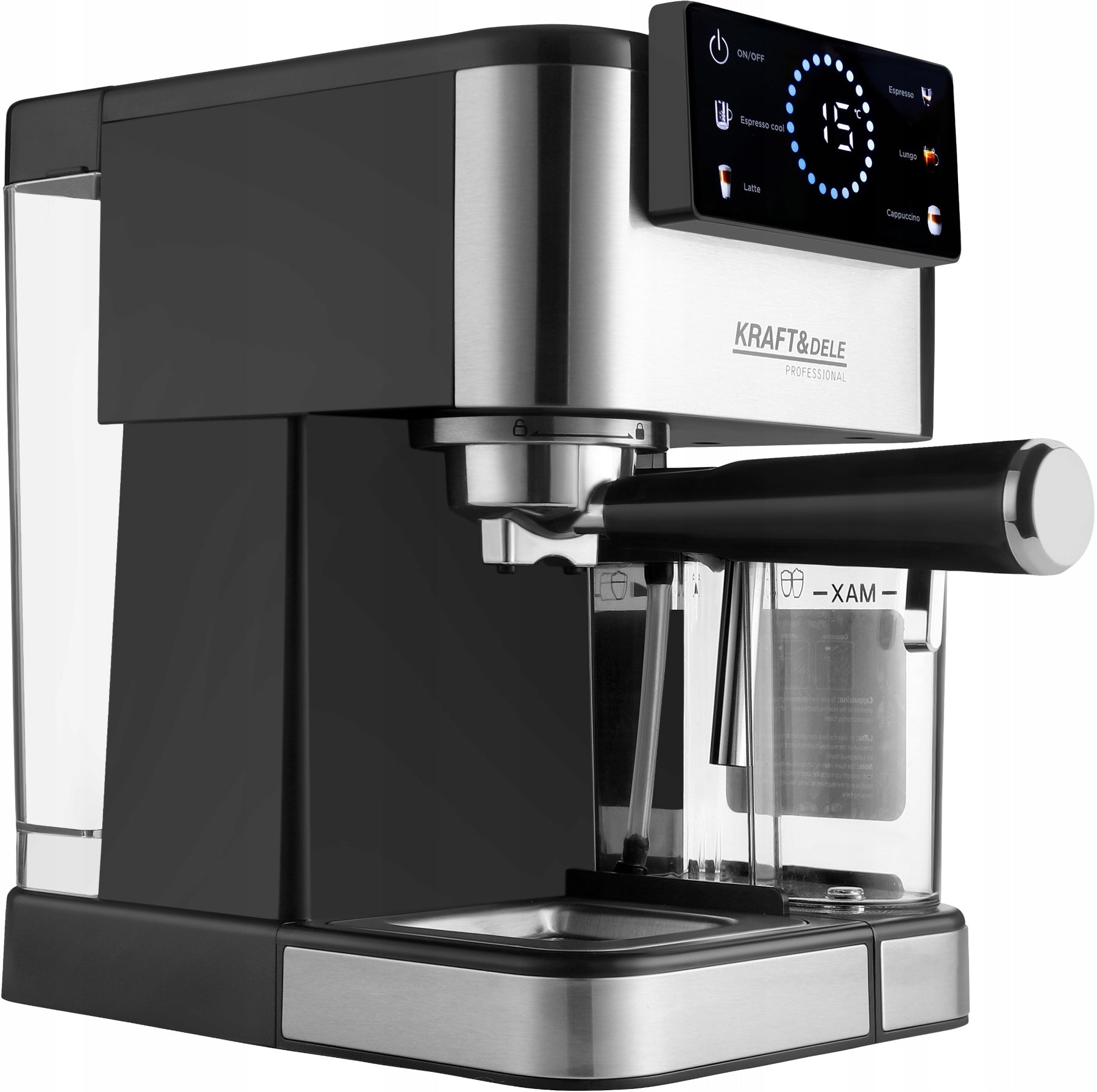 Espresso machine for coffee 1500W 20 bar LCD KRAFT&DELE KD4292