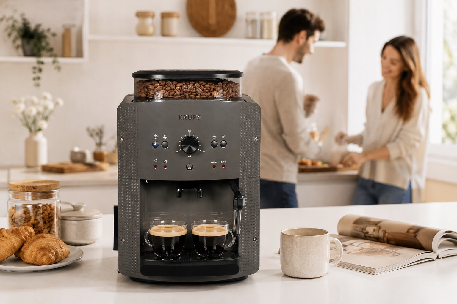 Espresso machine for coffee KRUPS EA810B 15 bar automatic with grinder Brand Krups