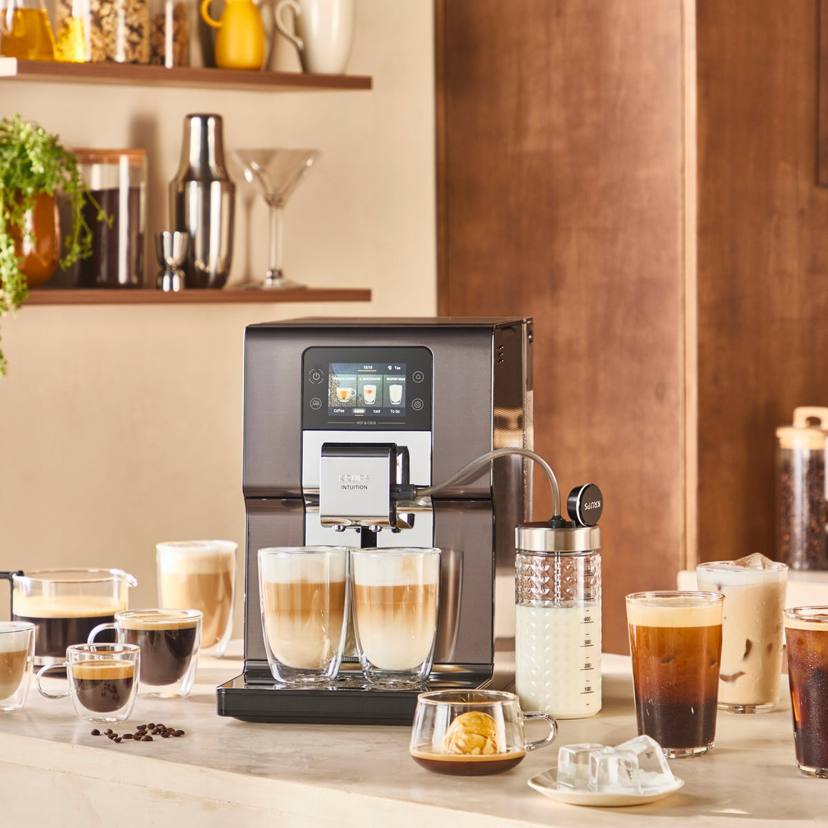 Espresso machine for coffee KRUPS Intuition Experience Hot&Cold 36 drinks Manufacturer code EA879NE0