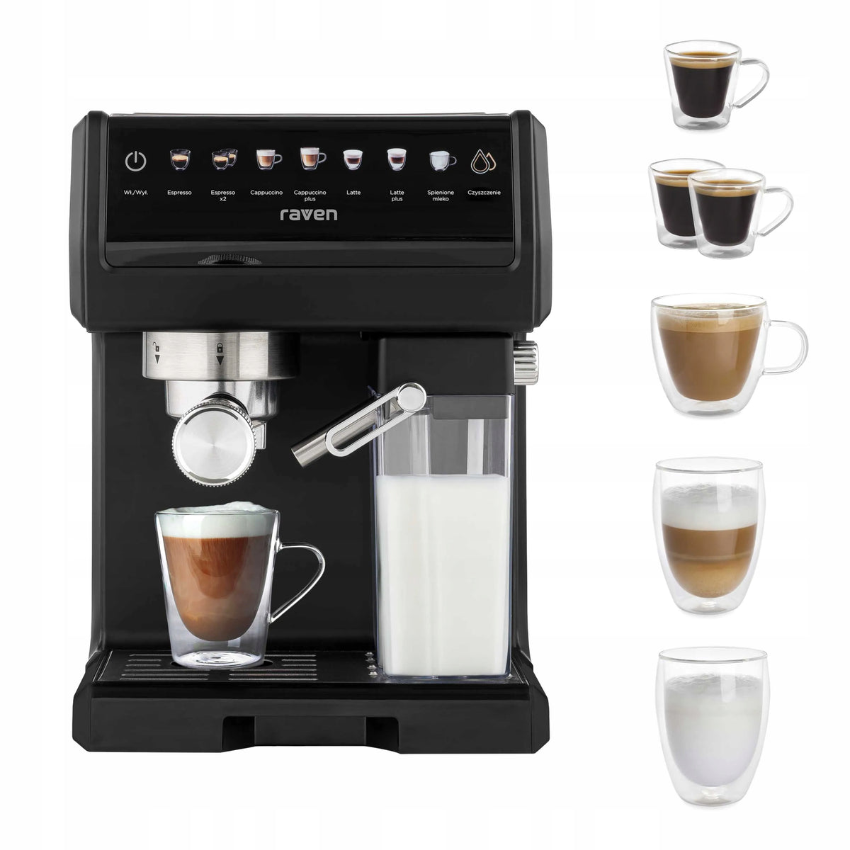 Espresso machine for flask coffee Raven EER007 1450W 20 bar Foamer