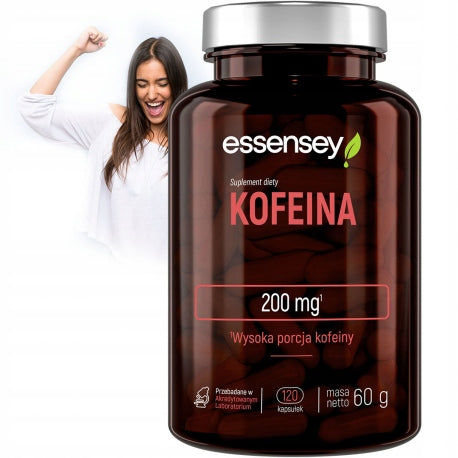 Essensey CAFFEINE 200 MG NARYNGENIN FOR 120 DAYS VEGETARIAN SPORT ANHYDROUS CAFFEINE Packaging status original