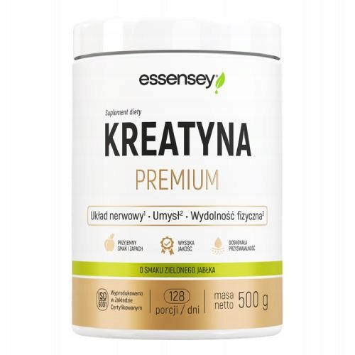 Essensey Green Apple Flavoured Premium Creatine for Athletes, 500 g