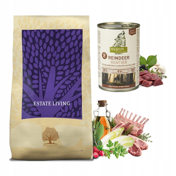 Essential ESTATE LIVING 10kg Grain Free + Can ISEGRIM Reindeer 400g