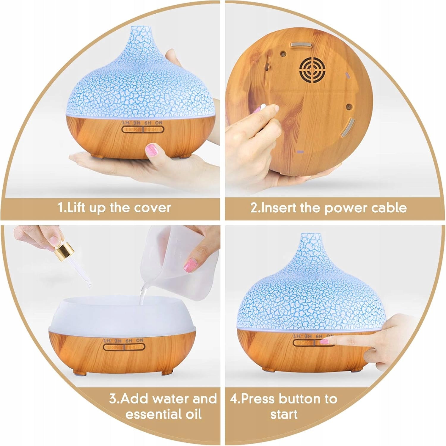 Essential Oil Diffuser 300ml – Aromatherapy, 7 LED Colors, Timer Manufacturer code 53130000