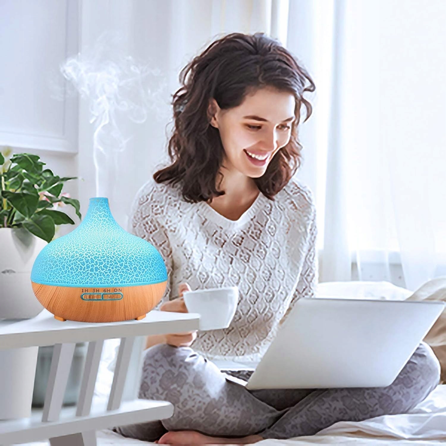 Essential Oil Diffuser 300ml – Aromatherapy, 7 LED Colors, Timer Packaging status original