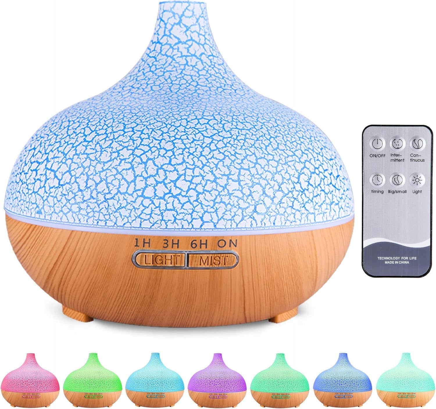 Essential Oil Diffuser 300ml – Aromatherapy, 7 LED Colors, Timer