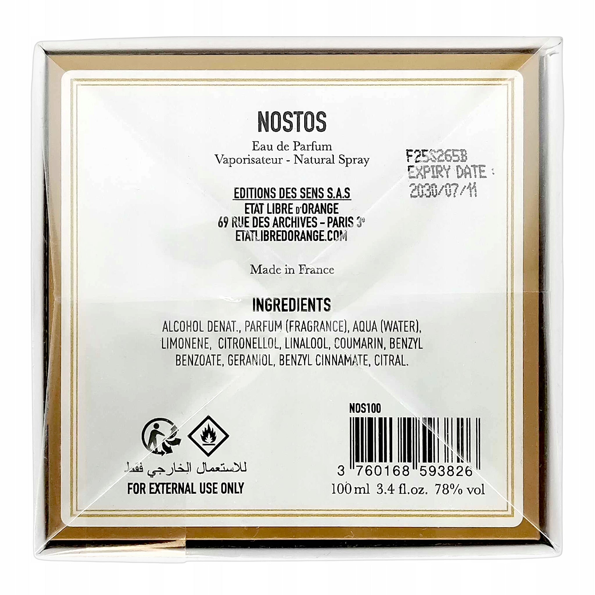Etat Libre d'Orange Nostos EDP 100ml Product in foil Manufacturer code F25S265B