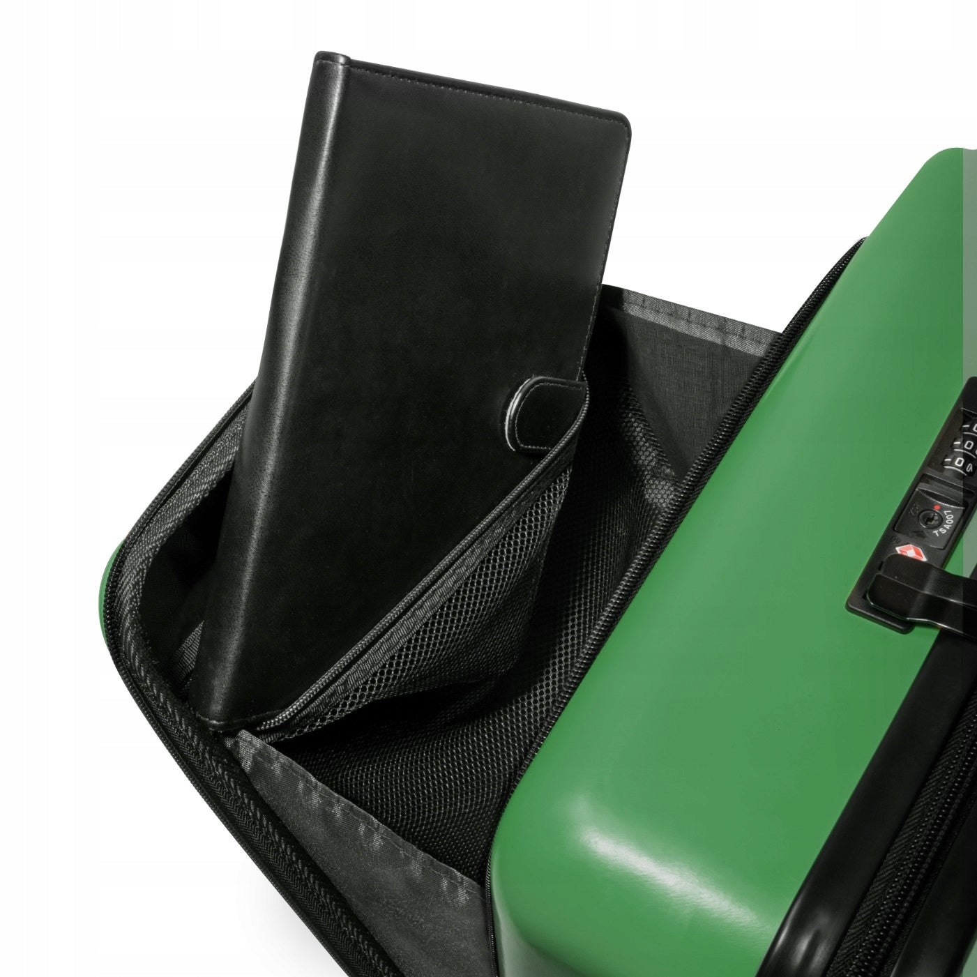 Eternitive E1 Cabin Travel Suitcase S ABS Phone Holder Mug Green Depth (shorter edge) 21 cm