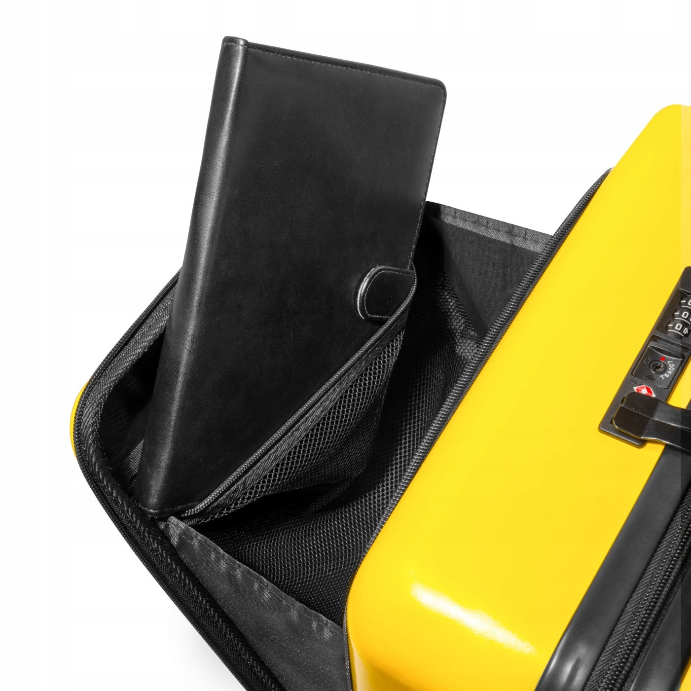 Eternitive E1 Cabin Travel Suitcase S ABS Phone Holder Mug Yellow Depth (shorter edge) 21 cm