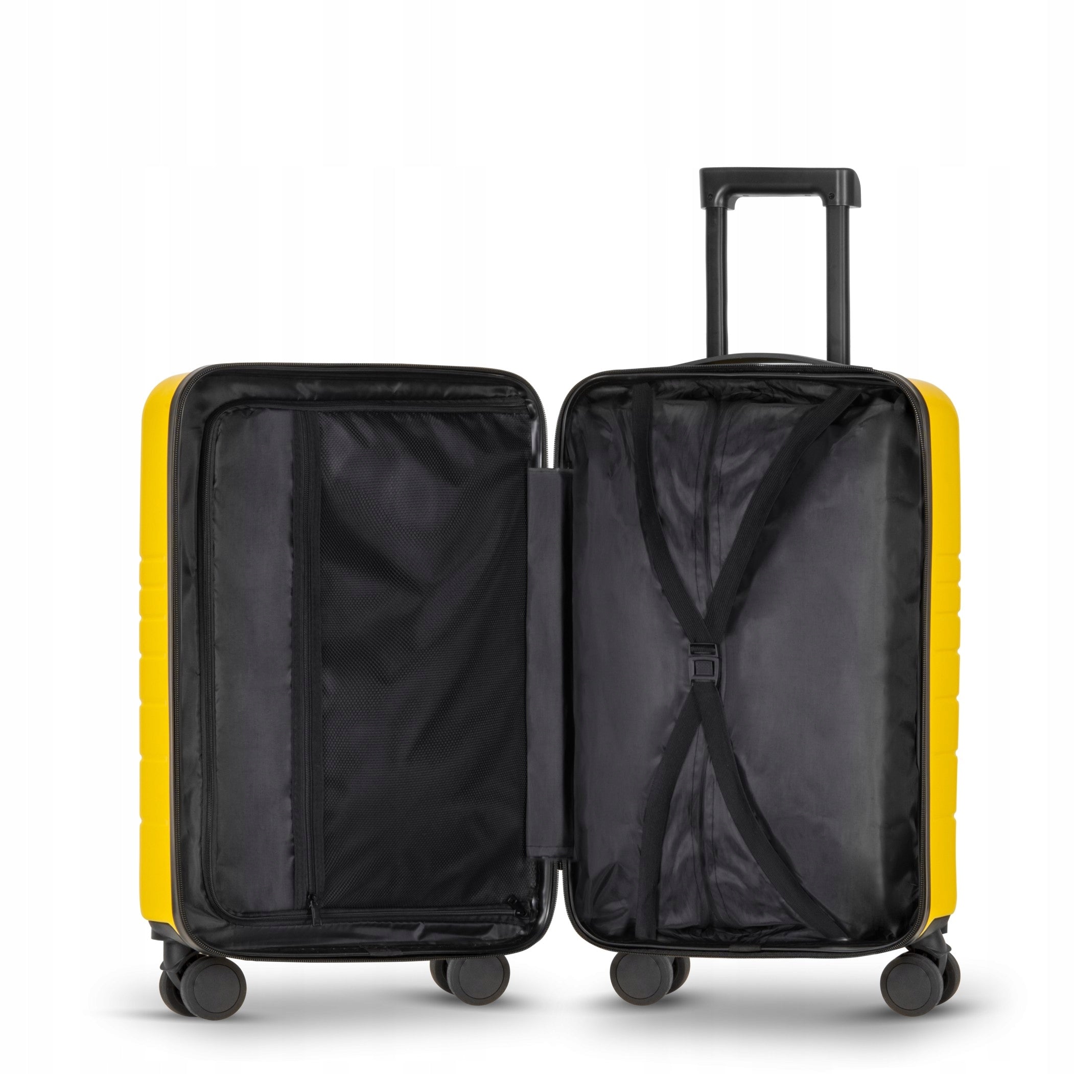 Eternitive E1 Cabin Travel Suitcase S ABS Phone Holder Mug Yellow Height 54.5 cm