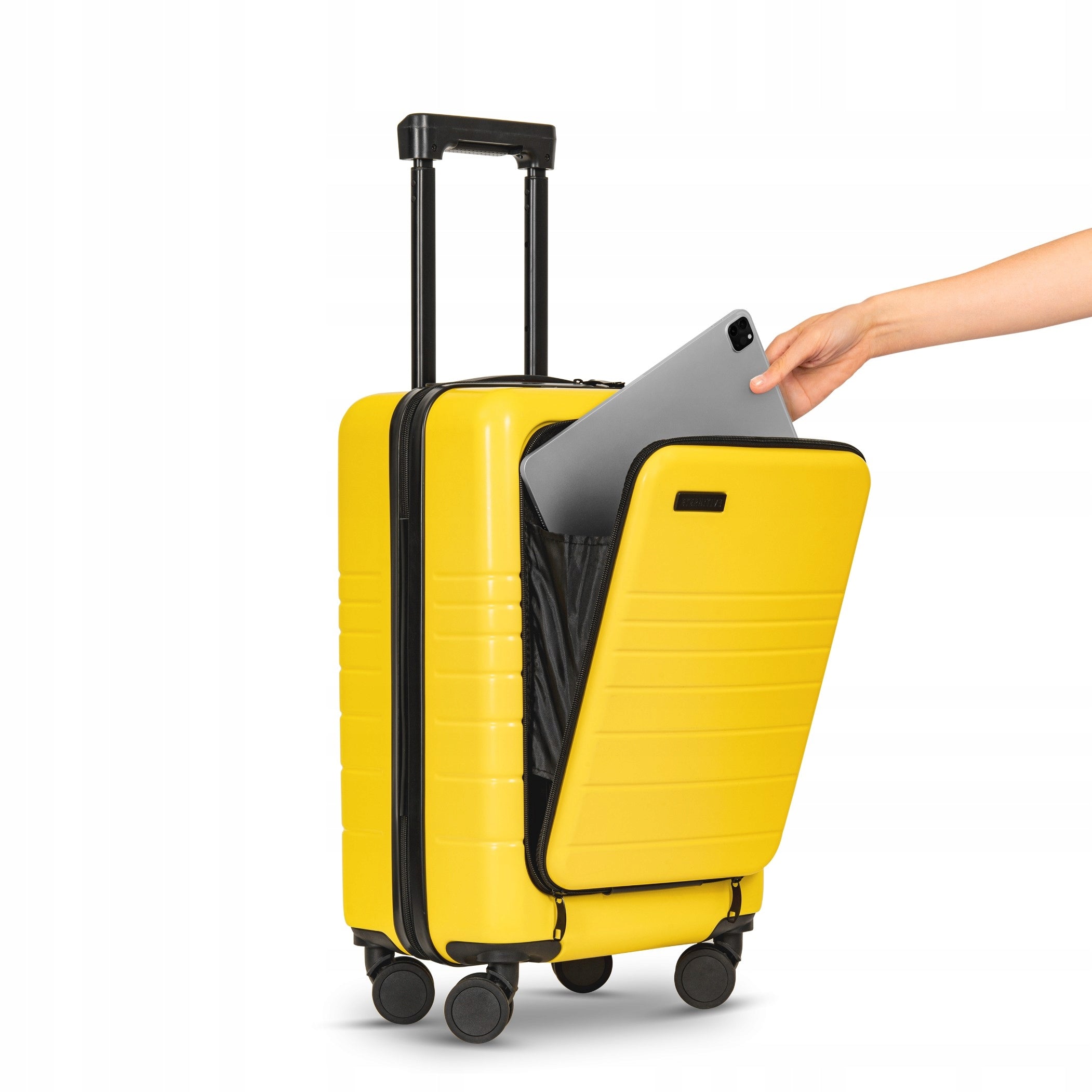 Eternitive E1 Cabin Travel Suitcase S ABS Phone Holder Mug Yellow Model E1