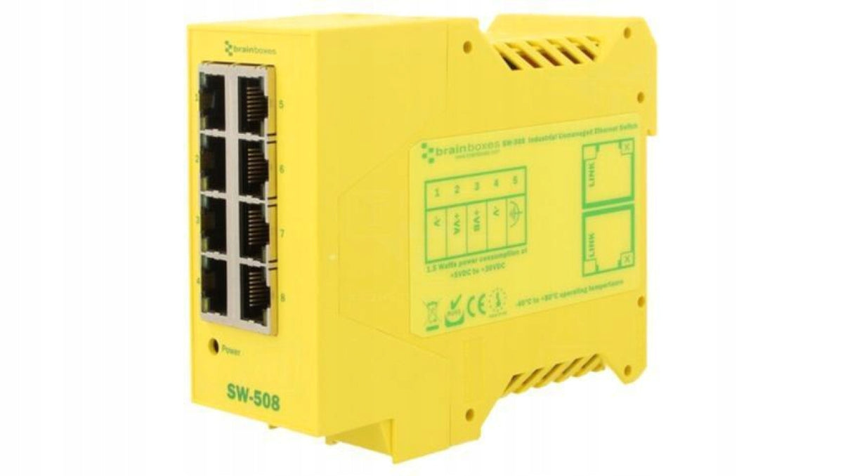 Ethernet Switch (Unmanaged), Number of Ports: 8, 5÷30VDC, RJ45 SW-508