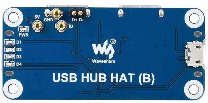 Ethernet / USB HUB HAT (B) for Raspberry Pi 4x USB 2.0 Waveshare 20317 Manufacturer WaveShare