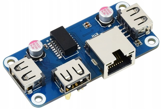 Ethernet/USB HUB HAT (B) module for Rasberry Pi 1xRJ45 3x USB 2.0 Waveshare