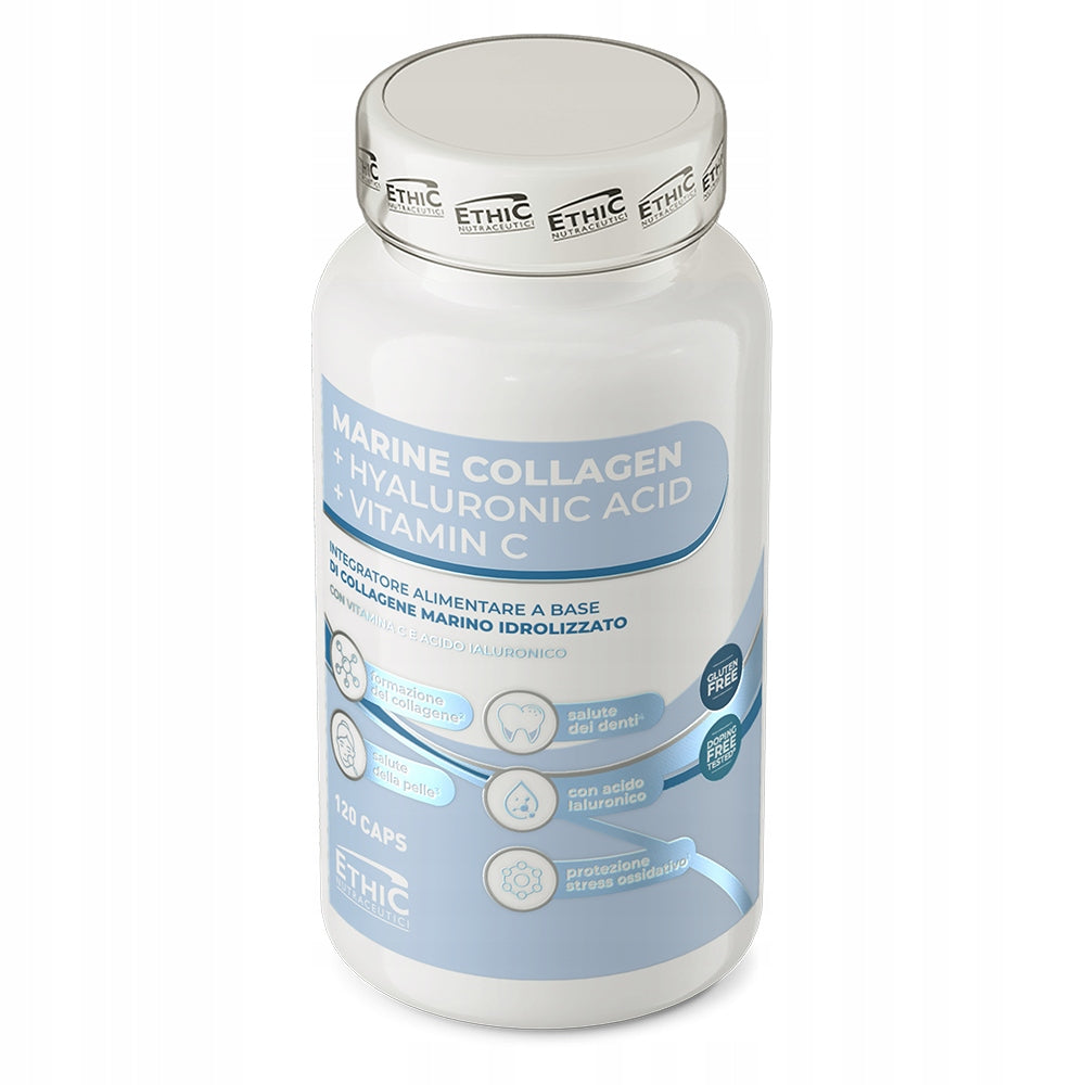 Ethic Nutraceutici Marine Collagene Hyaluronic Acid Vitamina C 120 capsules Brand EthicSport