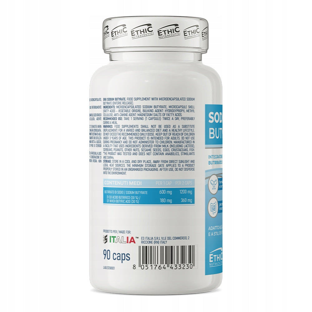 Ethic Nutraceutici Sodium Butyrate 90 capsules SODIUM BUTYRATE Intestinal constipation Packaging status original