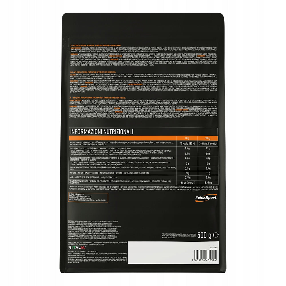 EthicSport VPR Vegetal Protein 500 g Whey Pumpkin Protein Isolate Expiration date at least 1 year from the date of purchase