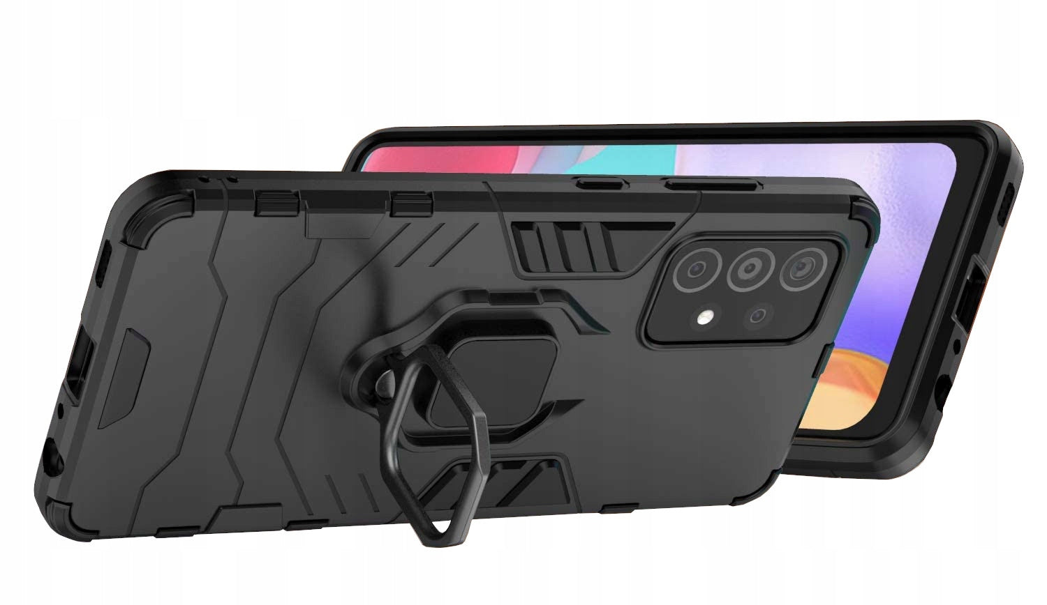 Hurtel Ring Armor Hülle für Samsung Galaxy A52s 5G / A52 5G / A52 4G, Schwarz 