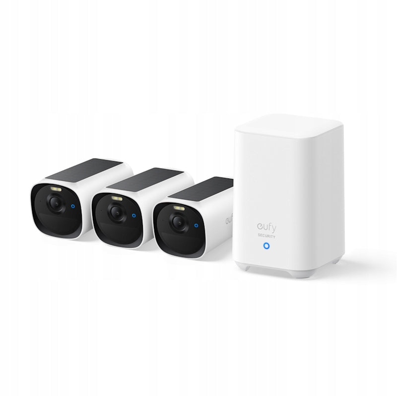 Eufy Security eufyCam E40 Set 3+1 2K Outdoor Solar Camera Packaging status original